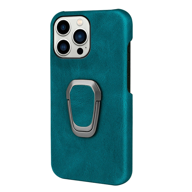 For iPhone 14 Pro Max Ring Holder PU Phone Case