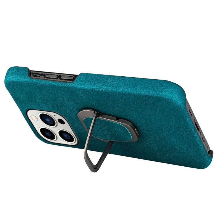 For iPhone 14 Pro Max Ring Holder PU Phone Case