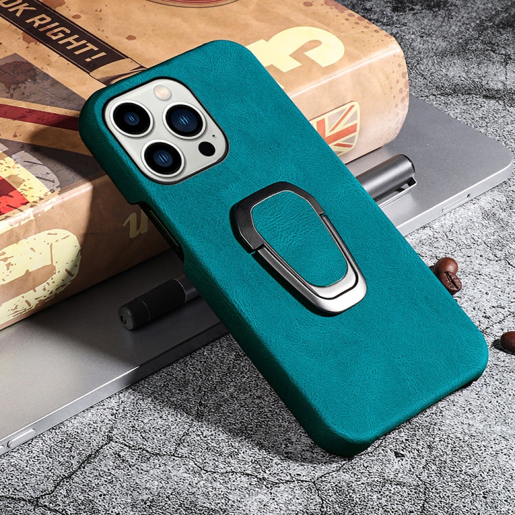 For iPhone 14 Pro Max Ring Holder PU Phone Case