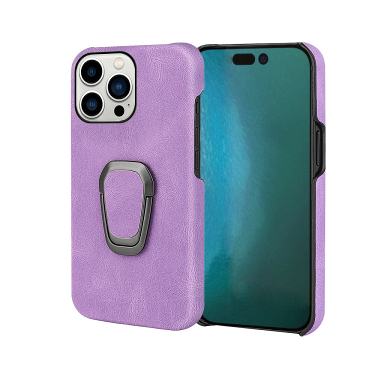 For iPhone 14 Pro Max Ring Holder PU Phone Case