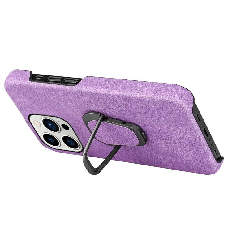 For iPhone 14 Pro Max Ring Holder PU Phone Case