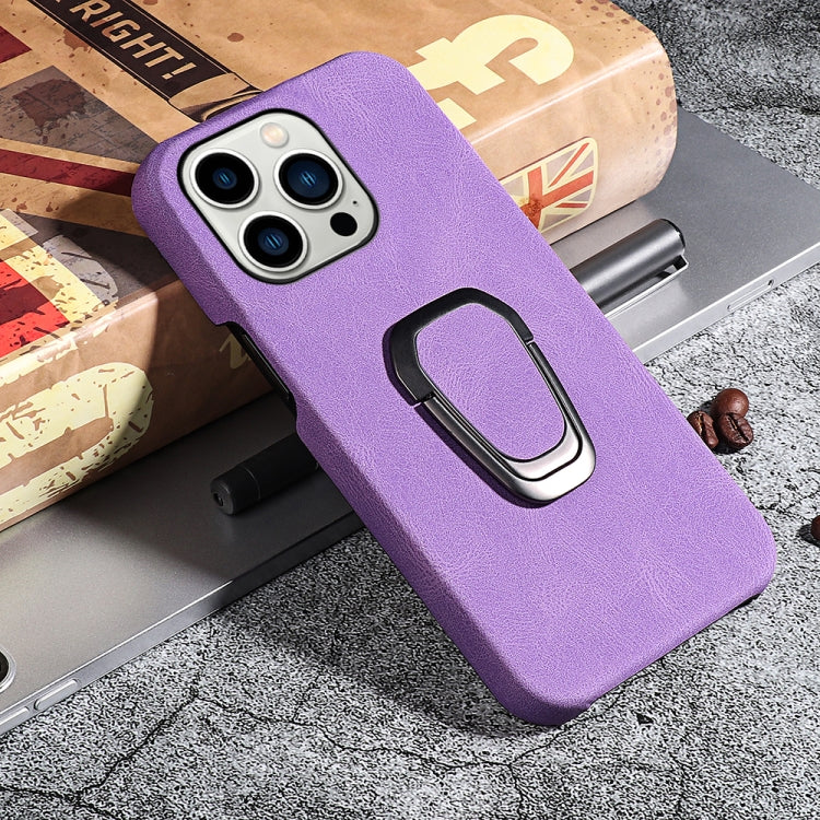 For iPhone 14 Pro Max Ring Holder PU Phone Case