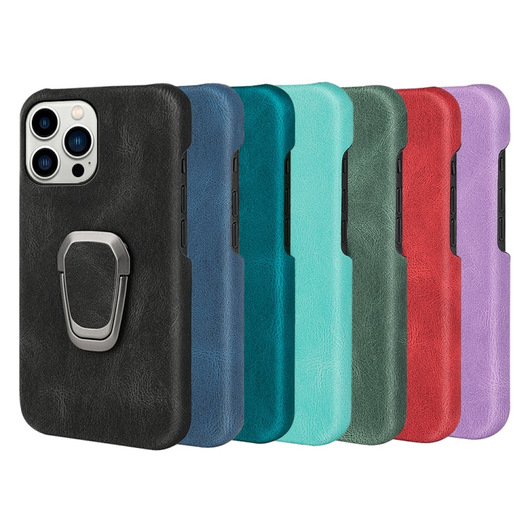 For iPhone 14 Pro Max Ring Holder PU Phone Case