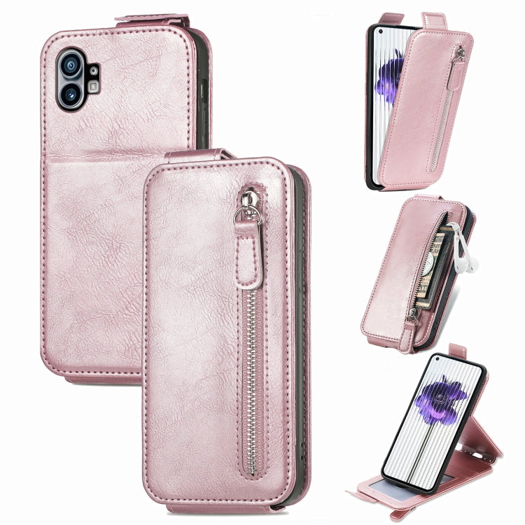 For Nothing Phone 1 Zipper Wallet Vertical Flip Leather Phone Case
