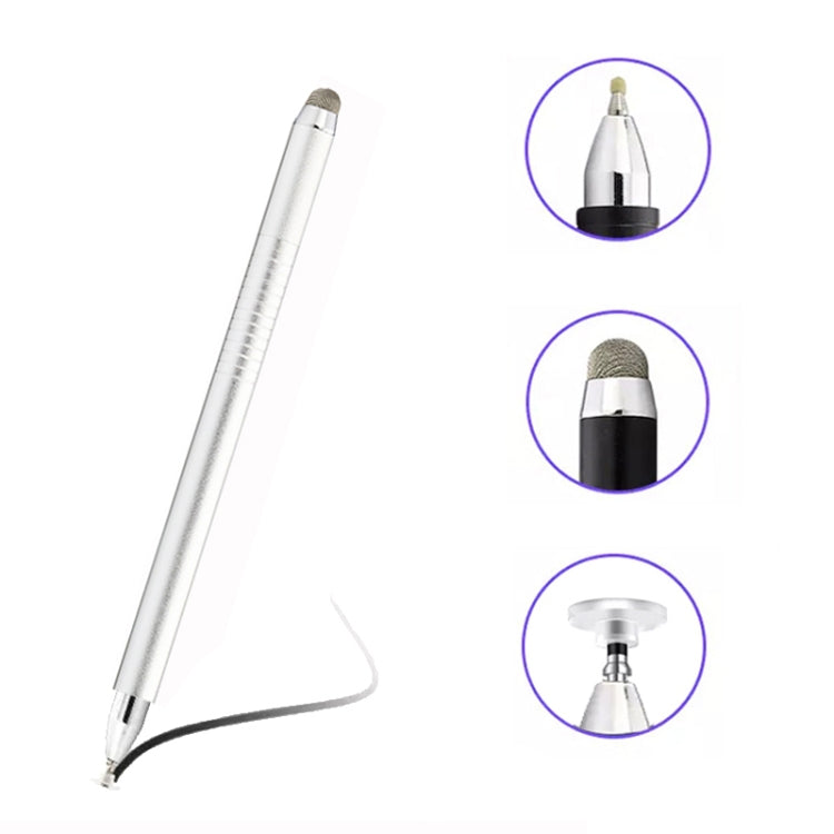 AT-32 3-in-1 Precision Sucker Capacitive Pen + Conductive Cloth Head + Handwriting Signature Pen Mobile Phone Touch Screen Pen