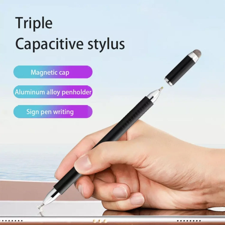 AT-32 3-in-1 Precision Sucker Capacitive Pen + Conductive Cloth Head + Handwriting Signature Pen Mobile Phone Touch Screen Pen
