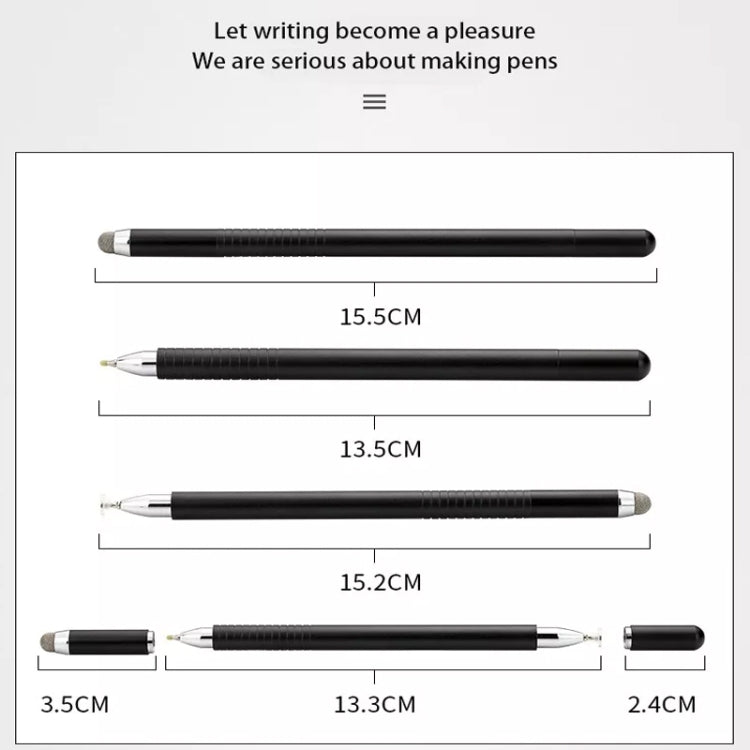 AT-32 3-in-1 Precision Sucker Capacitive Pen + Conductive Cloth Head + Handwriting Signature Pen Mobile Phone Touch Screen Pen