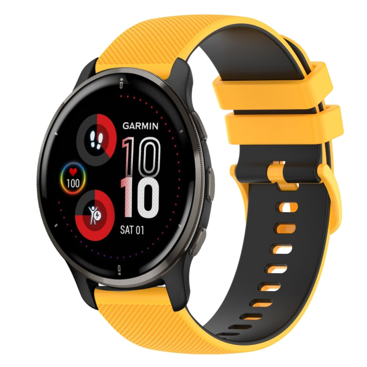 For Garmin Venu 2 Plus 20mm Checkered Two-Color Silicone Watch Band