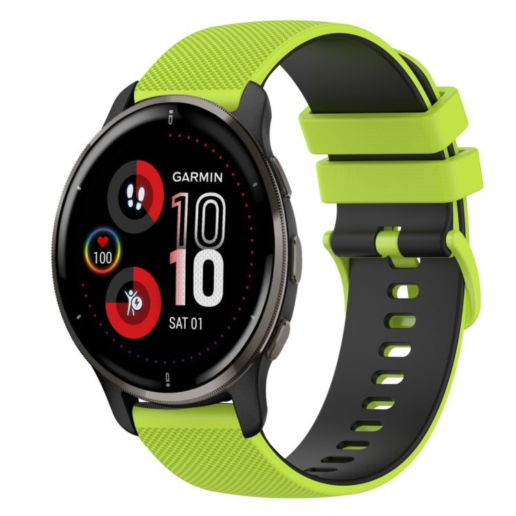 For Garmin Venu 2 Plus 20mm Checkered Two-Color Silicone Watch Band
