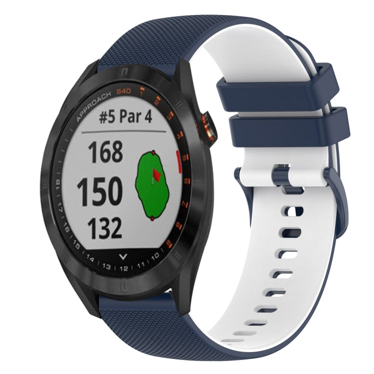For Garmin Approach S40 20mm Checkered Two-Color Silicone Watch Band