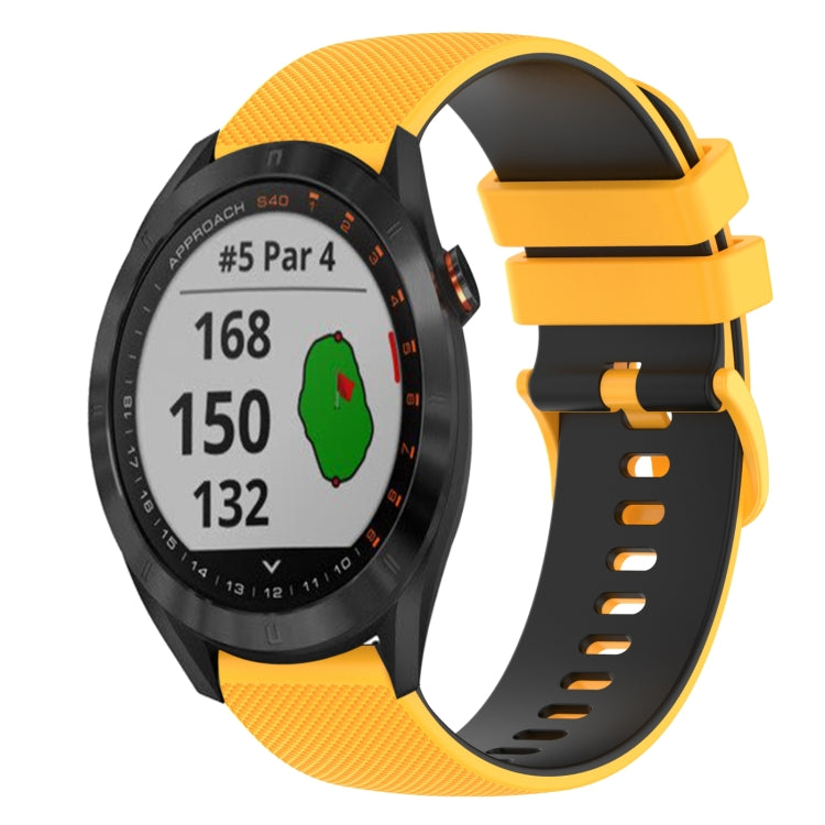 For Garmin Approach S40 20mm Checkered Two-Color Silicone Watch Band