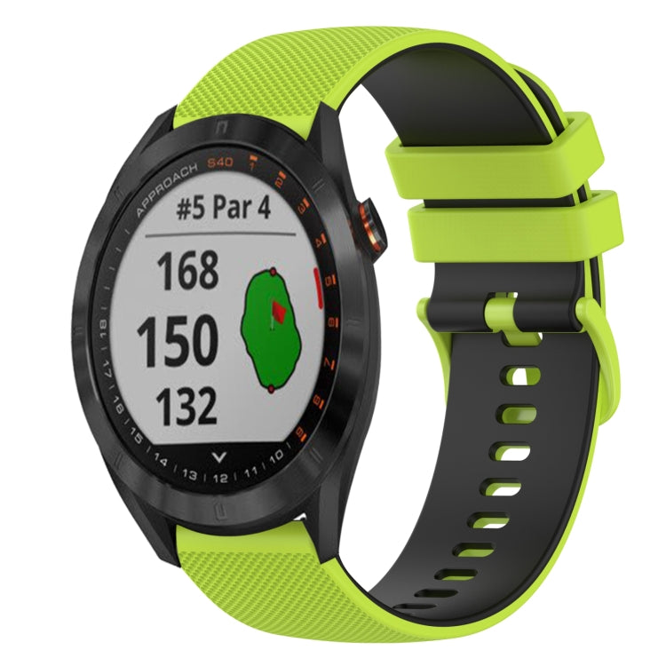 For Garmin Approach S40 20mm Checkered Two-Color Silicone Watch Band