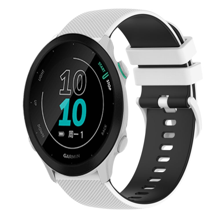 For Garmin Forerunner 158 20mm Checkered Two-Color Silicone Watch Band