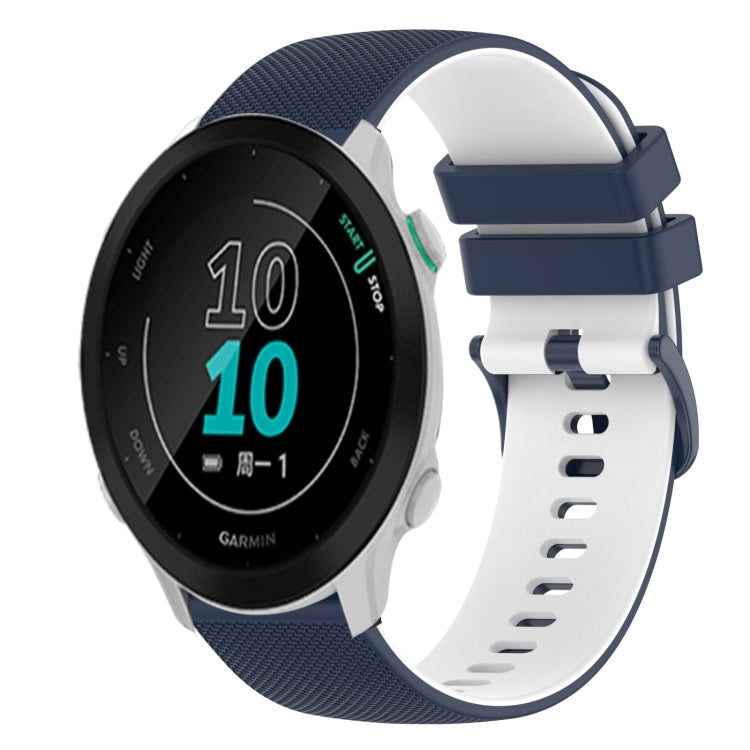 For Garmin Forerunner 158 20mm Checkered Two-Color Silicone Watch Band