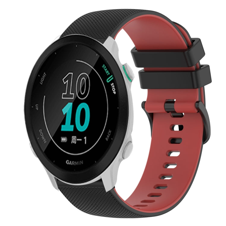 For Garmin Forerunner 158 20mm Checkered Two-Color Silicone Watch Band