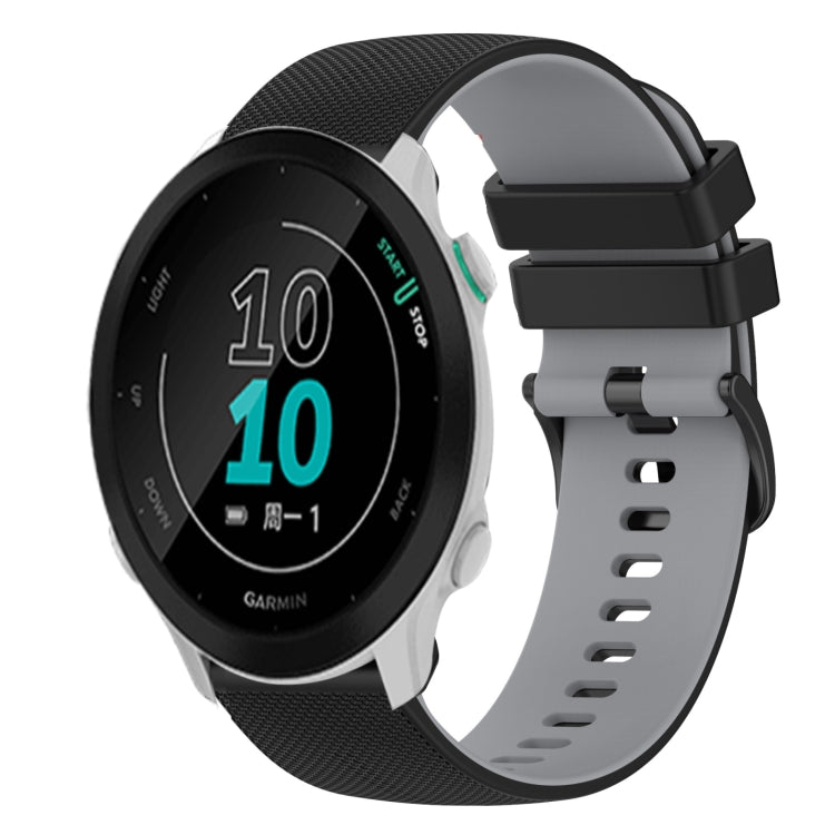For Garmin Forerunner 158 20mm Checkered Two-Color Silicone Watch Band