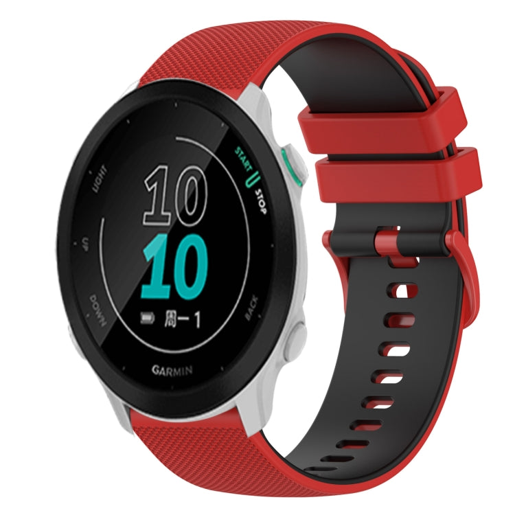 For Garmin Forerunner 158 20mm Checkered Two-Color Silicone Watch Band