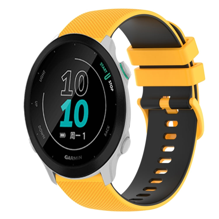 For Garmin Forerunner 158 20mm Checkered Two-Color Silicone Watch Band