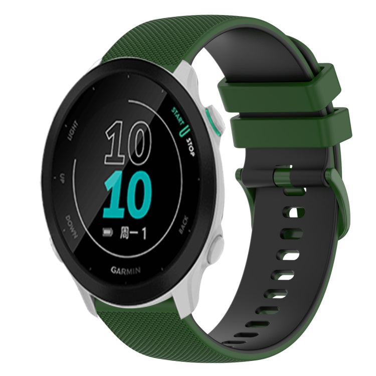 For Garmin Forerunner 158 20mm Checkered Two-Color Silicone Watch Band