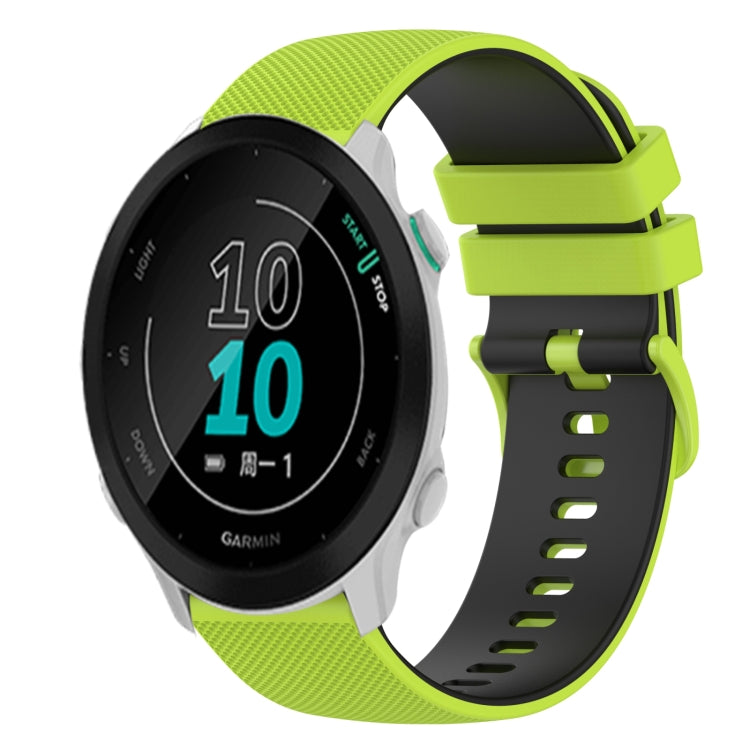 For Garmin Forerunner 158 20mm Checkered Two-Color Silicone Watch Band
