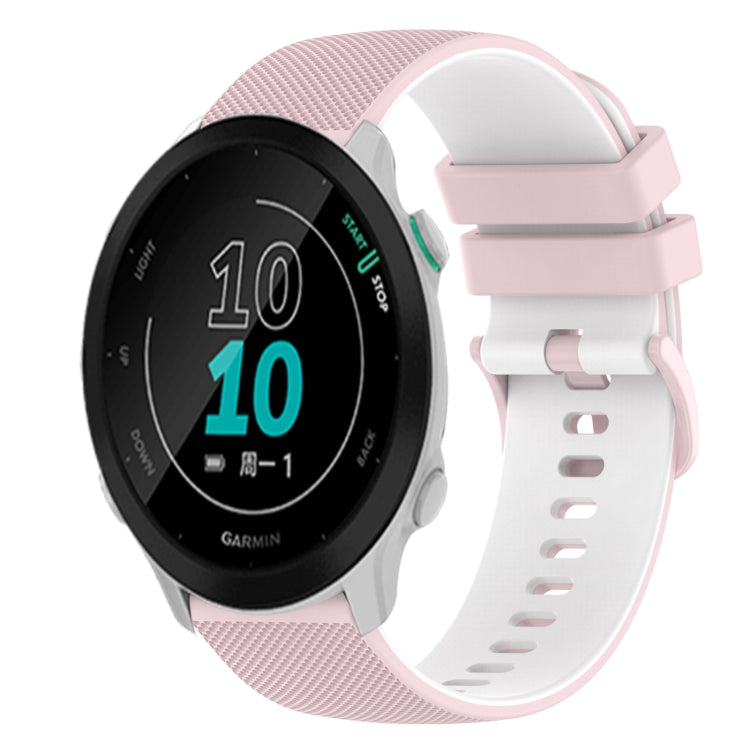 For Garmin Forerunner 158 20mm Checkered Two-Color Silicone Watch Band