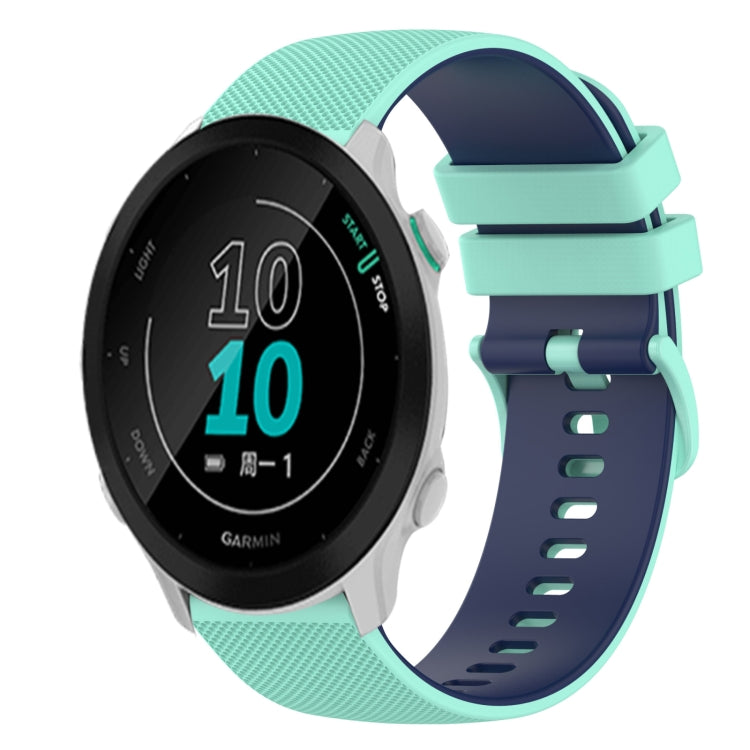 For Garmin Forerunner 158 20mm Checkered Two-Color Silicone Watch Band