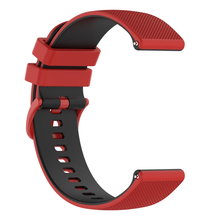For Garmin Venu 20mm Checkered Two-Color Silicone Watch Band