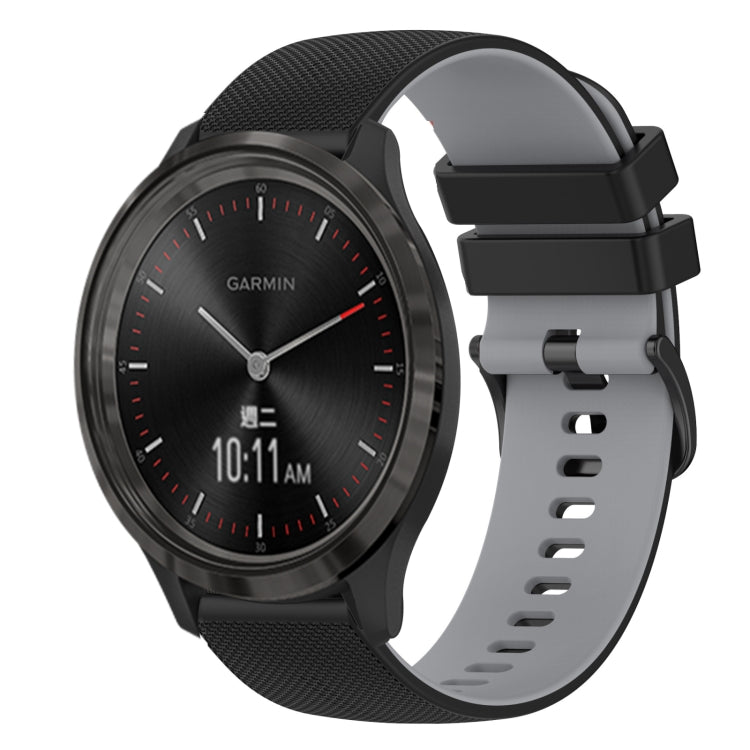 For GarminMove 3 20mm Checkered Two-Color Silicone Watch Band