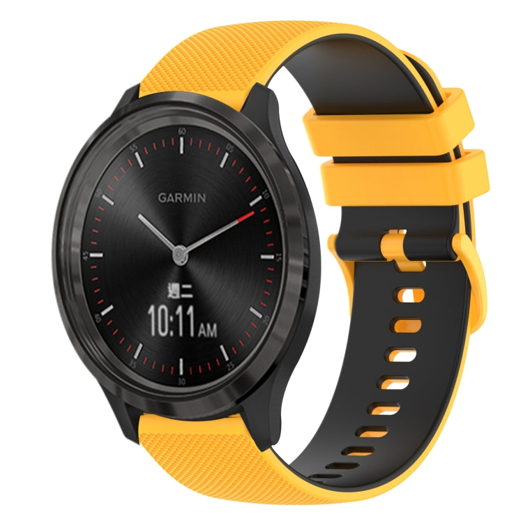 For GarminMove 3 20mm Checkered Two-Color Silicone Watch Band