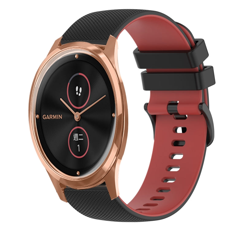 For GarminMove Luxe 20mm Checkered Two-Color Silicone Watch Band