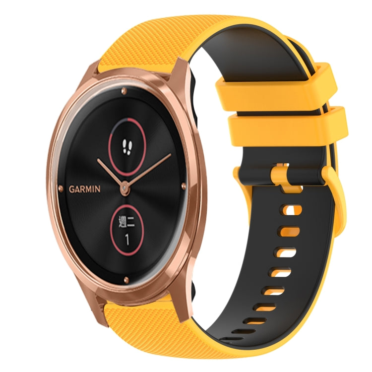 For GarminMove Luxe 20mm Checkered Two-Color Silicone Watch Band