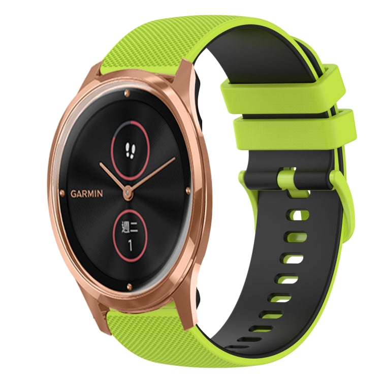 For GarminMove Luxe 20mm Checkered Two-Color Silicone Watch Band