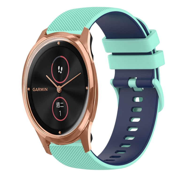 For GarminMove Luxe 20mm Checkered Two-Color Silicone Watch Band