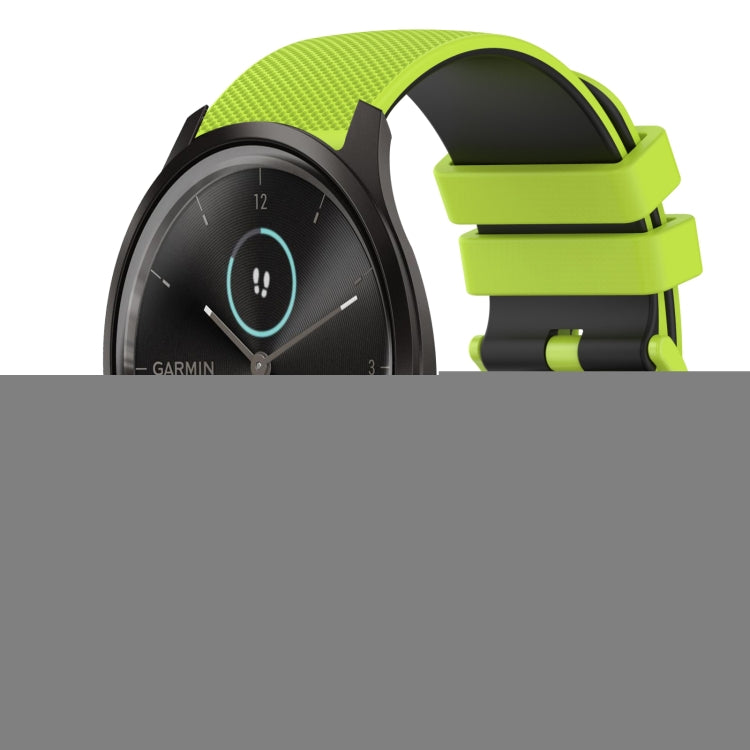 For Garmin VivoMove Style 20mm Checkered Two-Color Silicone Watch Band