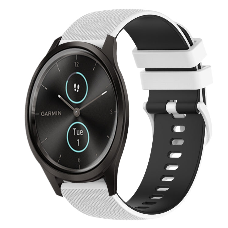 For Garmin GarminMove Style 20mm Checkered Two-Color Silicone Watch Band