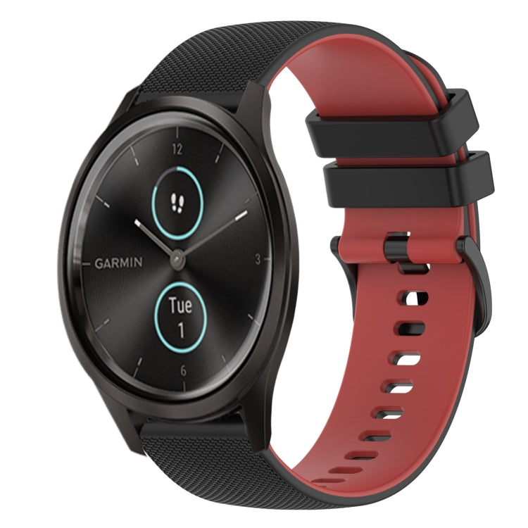 For Garmin GarminMove Style 20mm Checkered Two-Color Silicone Watch Band