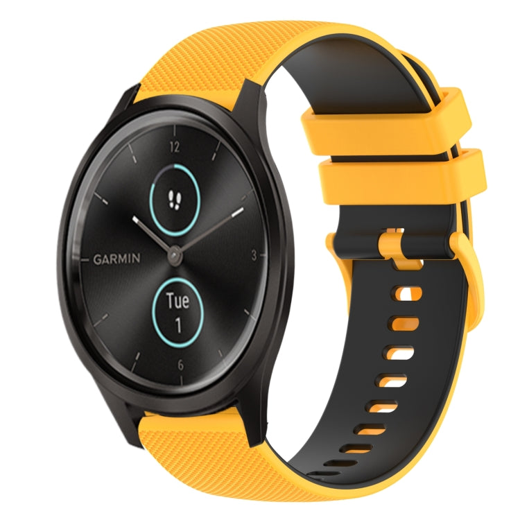 For Garmin GarminMove Style 20mm Checkered Two-Color Silicone Watch Band