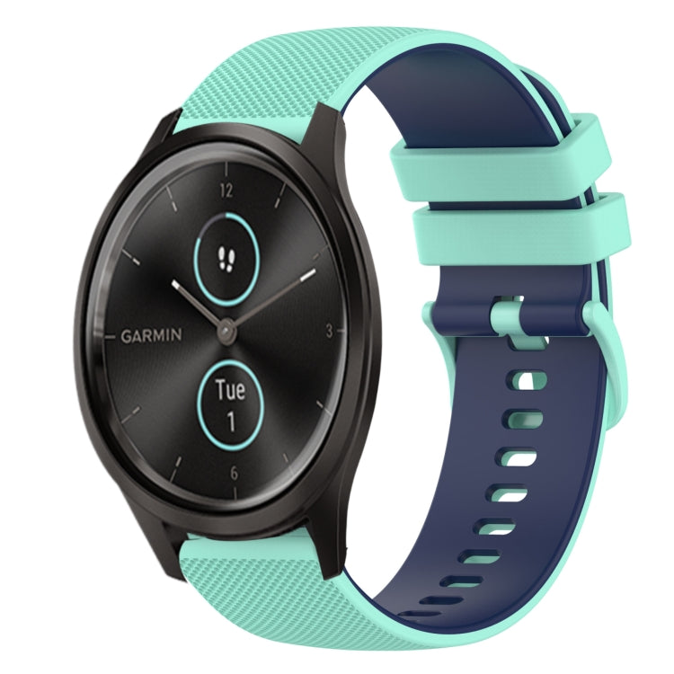 For Garmin GarminMove Style 20mm Checkered Two-Color Silicone Watch Band