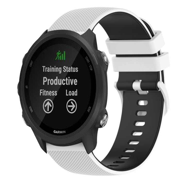 For Garmin Forerunner 245 Music 20mm Checkered Two-Color Silicone Watch Band