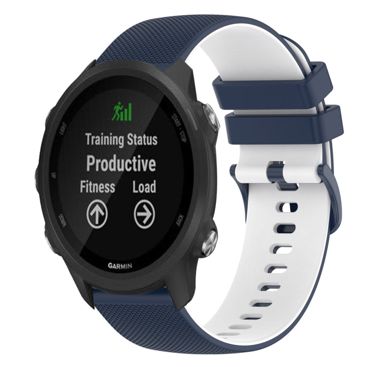 For Garmin Forerunner 245 Music 20mm Checkered Two-Color Silicone Watch Band