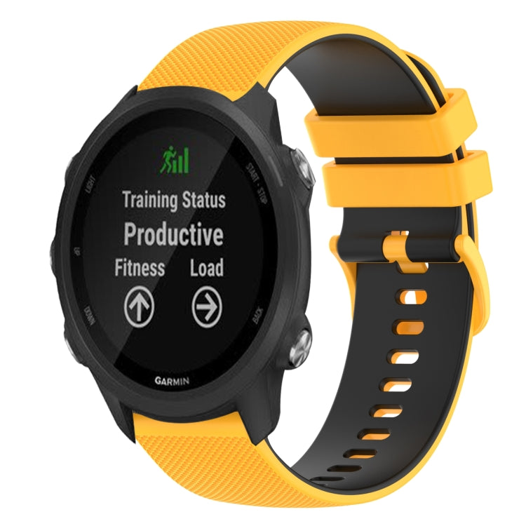 For Garmin Forerunner 245 Music 20mm Checkered Two-Color Silicone Watch Band
