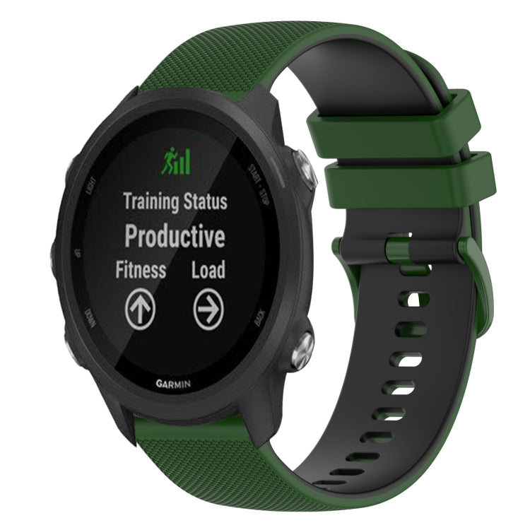 For Garmin Forerunner 245 Music 20mm Checkered Two-Color Silicone Watch Band