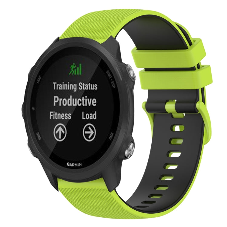 For Garmin Forerunner 245 Music 20mm Checkered Two-Color Silicone Watch Band