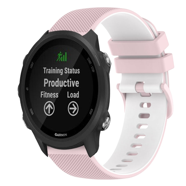 For Garmin Forerunner 245 Music 20mm Checkered Two-Color Silicone Watch Band