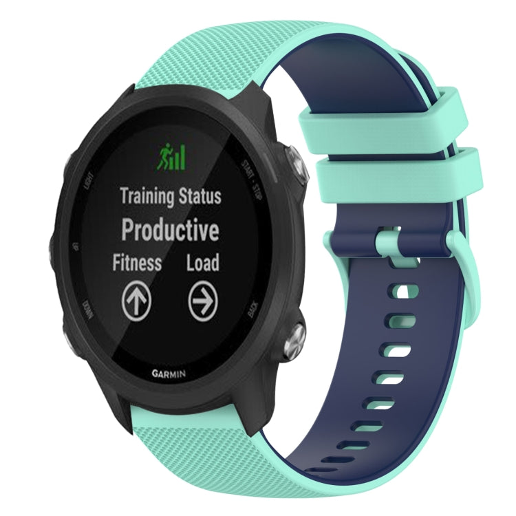 For Garmin Forerunner 245 Music 20mm Checkered Two-Color Silicone Watch Band