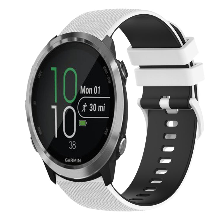 For Garmin Forerunner 645 20mm Checkered Two-Color Silicone Watch Band