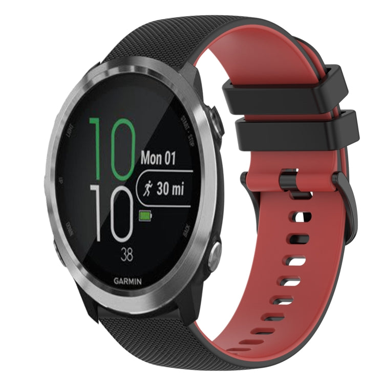 For Garmin Forerunner 645 20mm Checkered Two-Color Silicone Watch Band