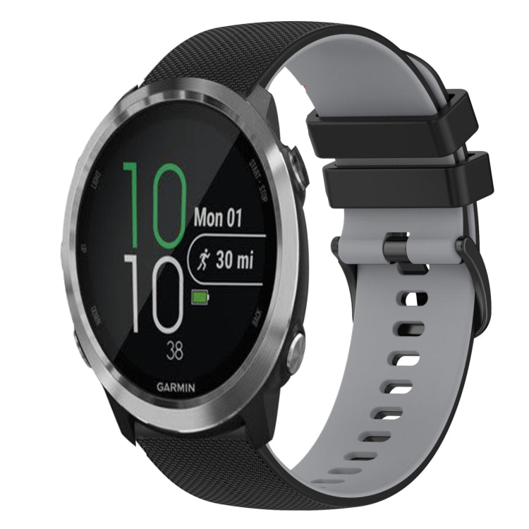 For Garmin Forerunner 645 20mm Checkered Two-Color Silicone Watch Band