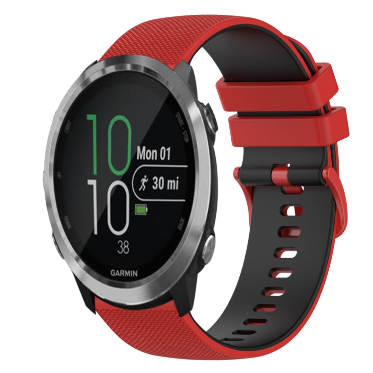 For Garmin Forerunner 645 20mm Checkered Two-Color Silicone Watch Band