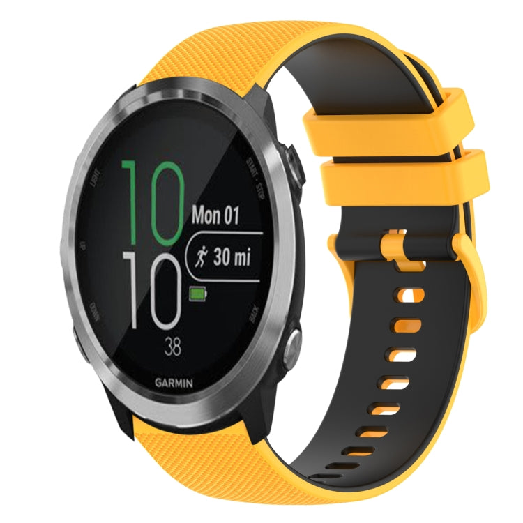 For Garmin Forerunner 645 20mm Checkered Two-Color Silicone Watch Band